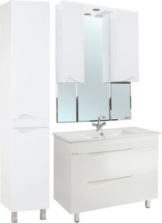 Зеркало-шкаф с подсветкой Bellezza Эйфория 100см белый 00000007199